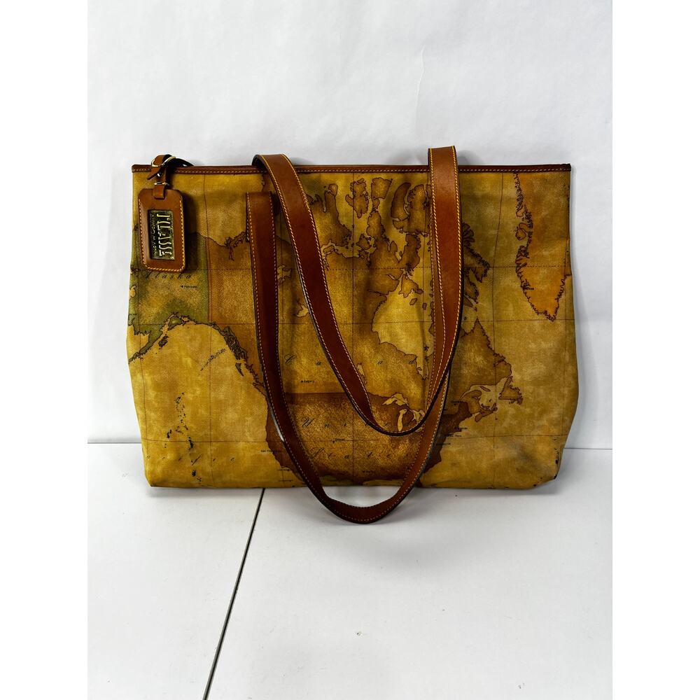 Alviero Martini Travel World Tote Bag Genuine Leather